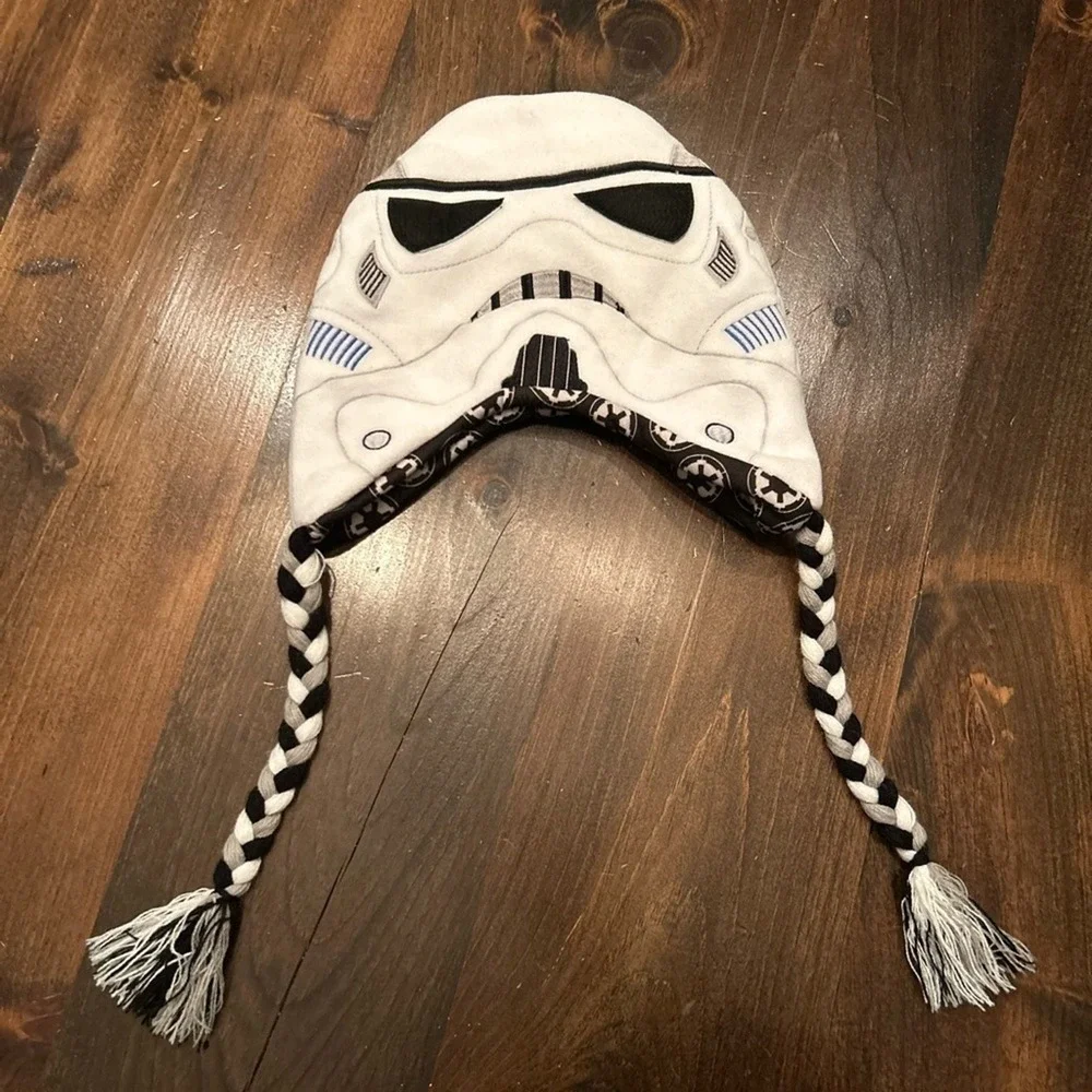 Star Wars Stormtrooper Beanie Kids OSFM White Peruvian Trapper Hat Winter Comfy